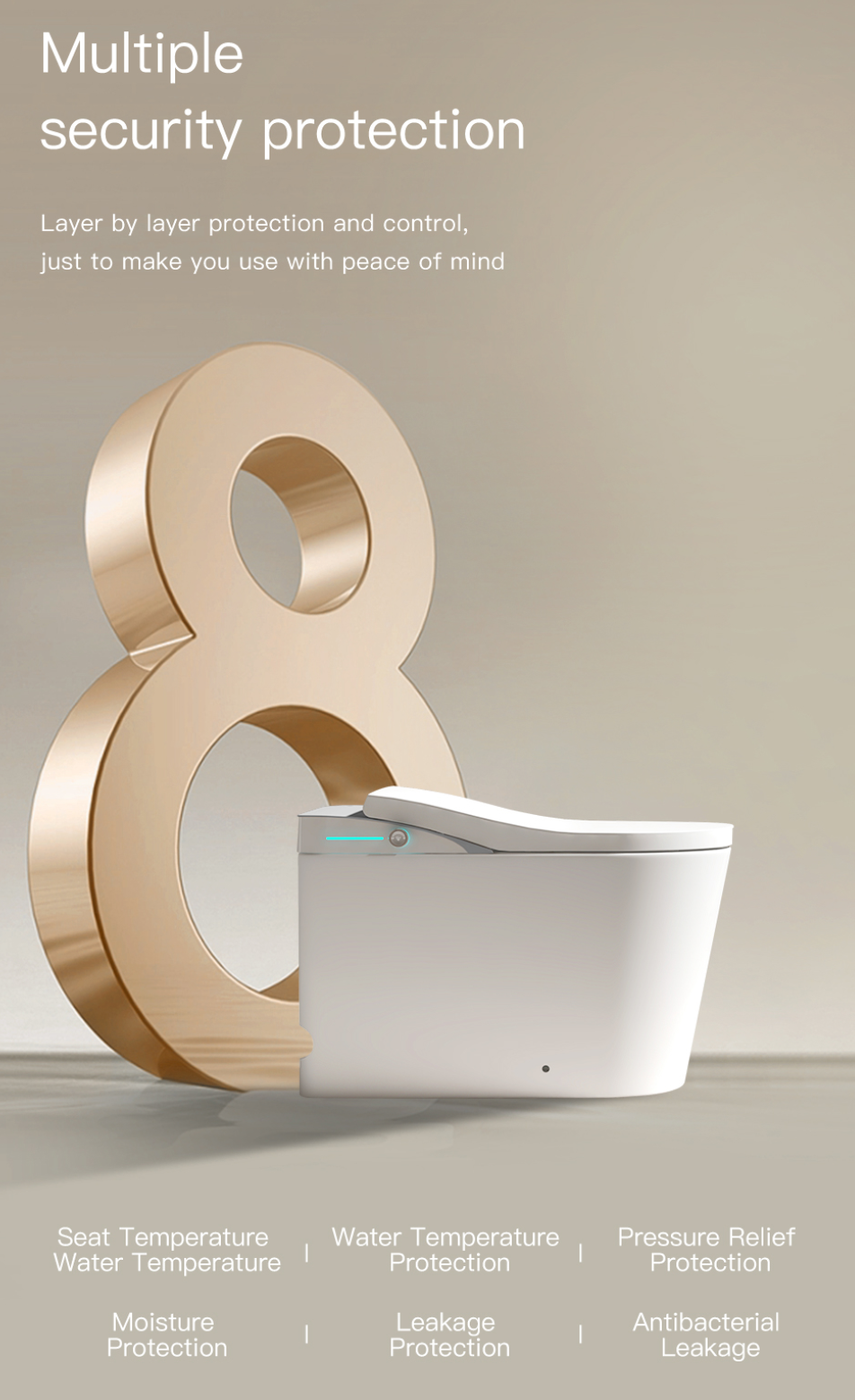 Quality intelligent toilet with auto-sensor lid and remote control